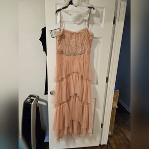 Blush colored chiffon dress